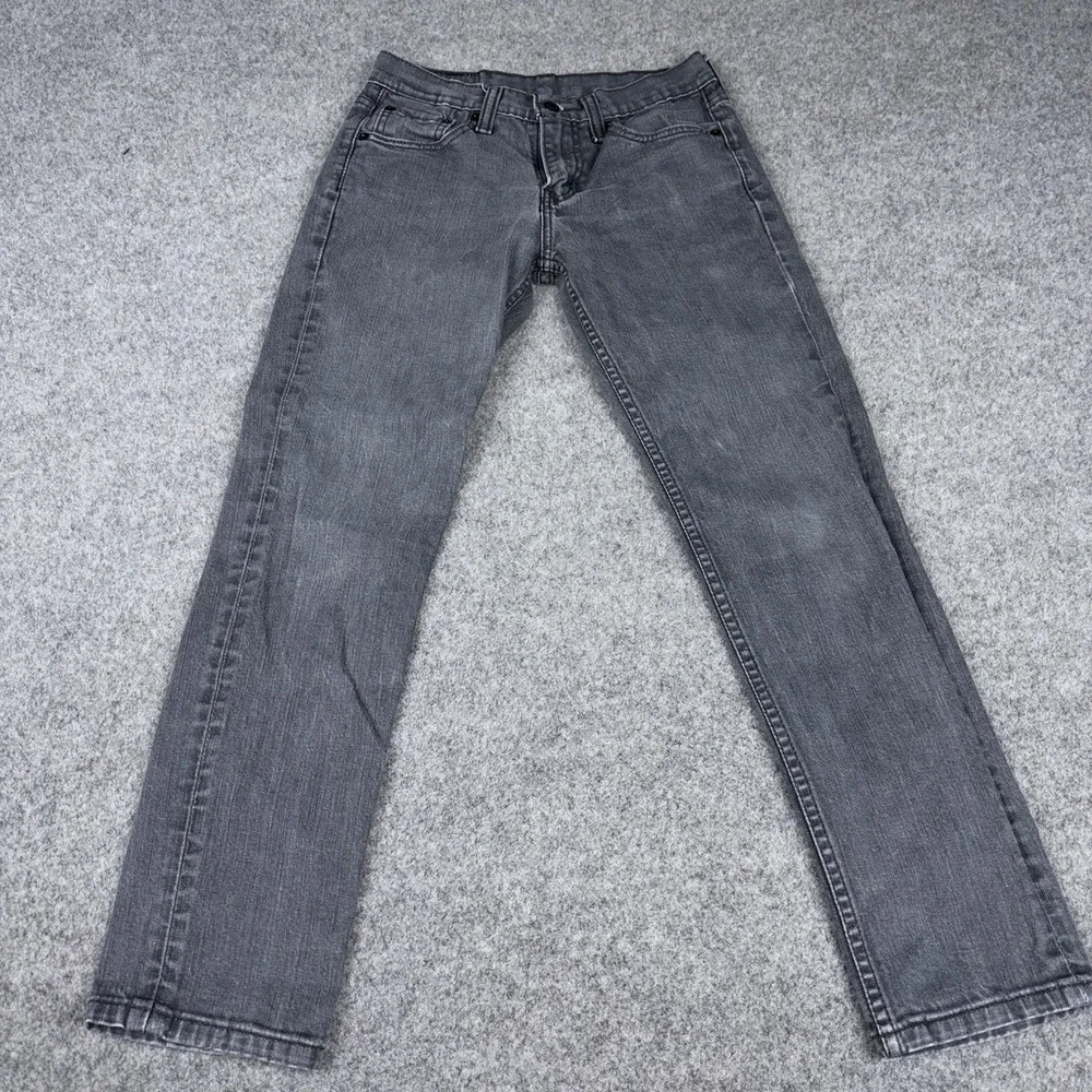 Levi's 511 Slim Fit Jeans Mens 29x30 (Fits 27x27) Gray Denim Stretch Dark Wash